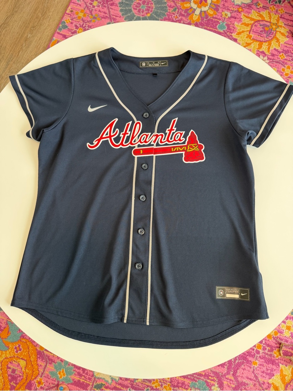 Atlanta Braves Baseball Women’s Cut Blue Jersey